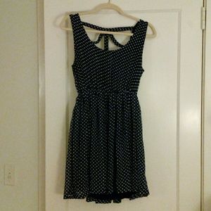 4 for 25! Flirty polka dot cutout back mini dresd